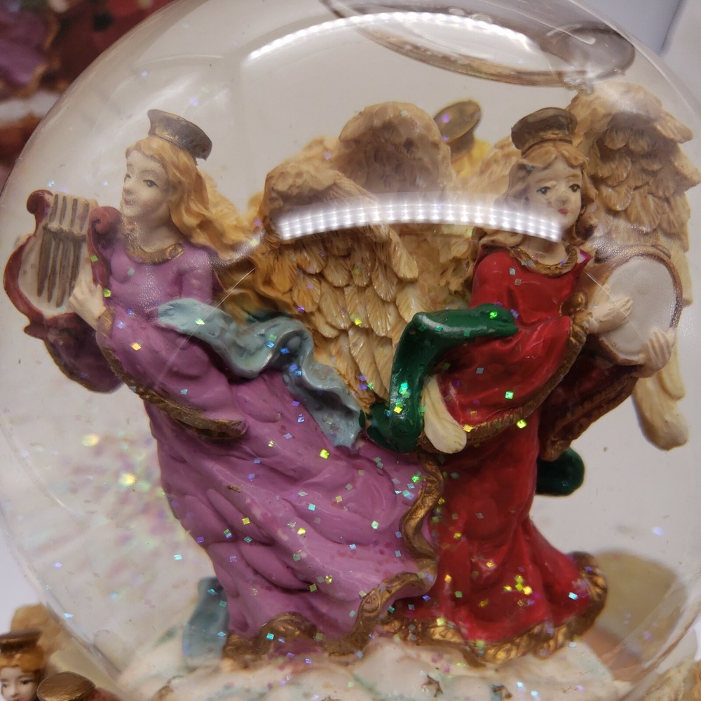 Large Musical Waterglobe Angels With Various Musical Instruments Great Cond box - Picture 9 of 12